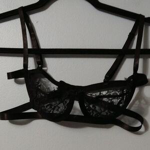 Elegant Black Lace Bralette Sexy Sheer Underwire Size M B/C